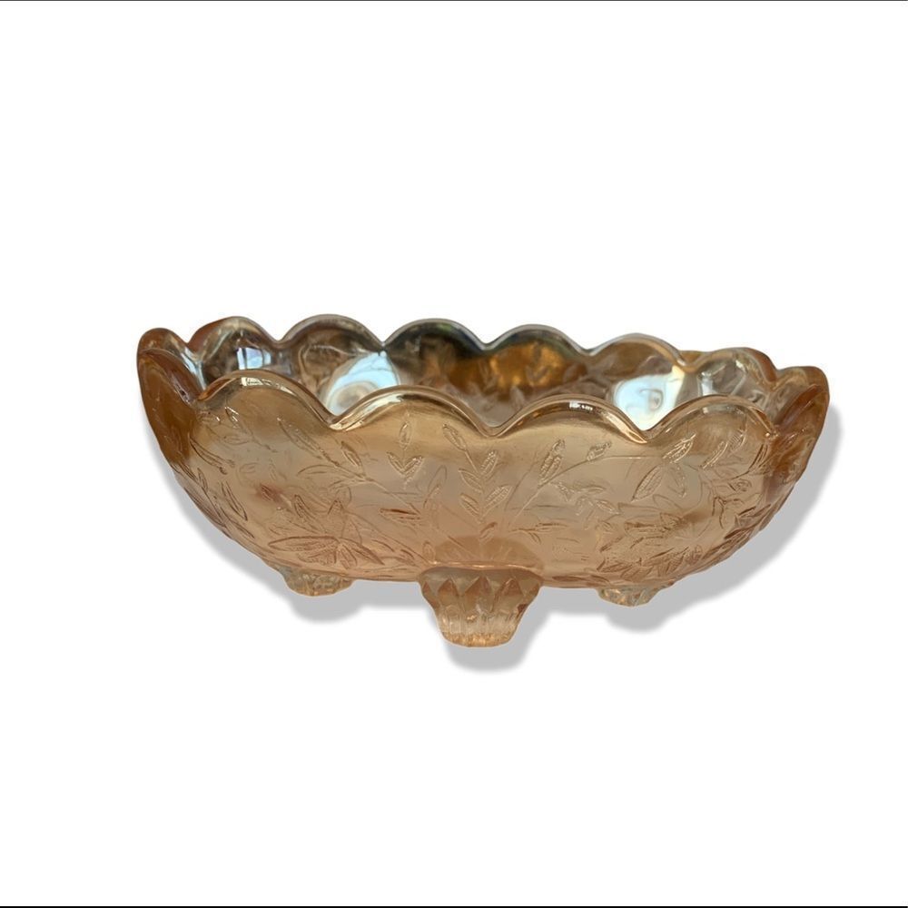Jeannette Floragold Footed Candy Dish
